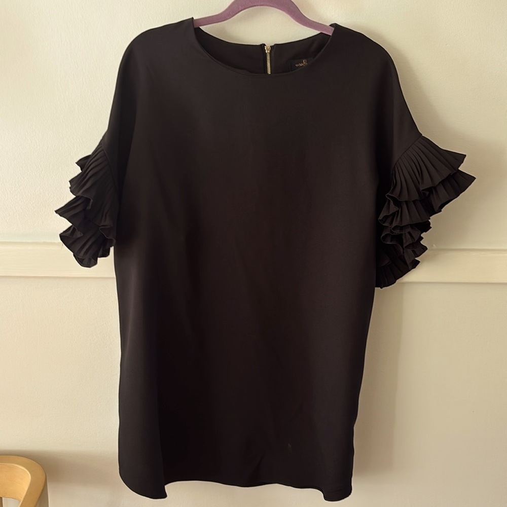 Black shift dress with flutter sleeves size medium